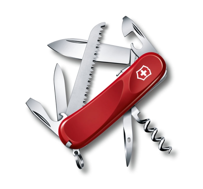 Нож перочинный VICTORINOX Evolution S13, 85 мм, 14 функций, с фиксатором лезвия, красный (Изображение 1)