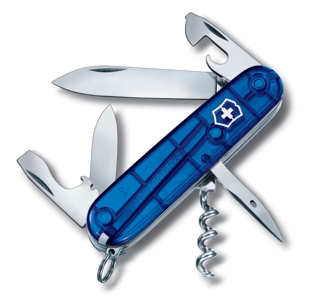 Нож перочинный VICTORINOX Spartan, 91 мм, 12 функций, полупрозрачный синий (Изображение 1)