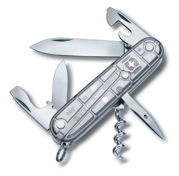 Нож перочинный VICTORINOX Spartan, 91 мм, 12 функций, полупрозрачный серебристый (Изображение 1)