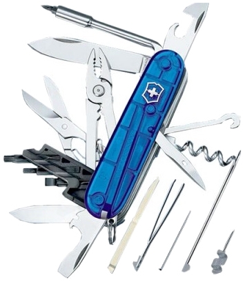 Нож перочинный VICTORINOX CyberTool M, 91 мм, 32 функции, полупрозрачный синий (Изображение 1)