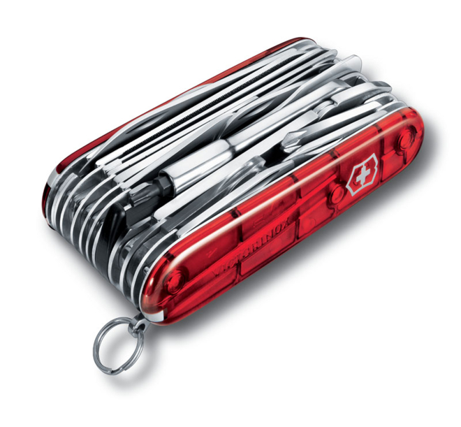 Нож перочинный VICTORINOX Swiss Champ XLT, 91 мм, 49 функций, полупрозрачный красный (Изображение 1)