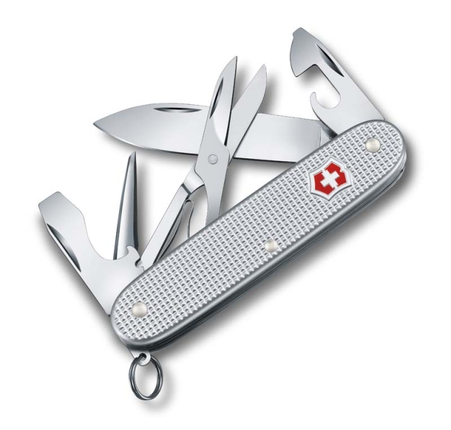 Нож перочинный VICTORINOX Pioneer X, 93 мм, 9 функций, алюминиевая рукоять, серебристый (Изображение 1)
