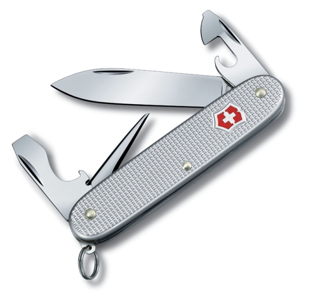 Нож перочинный VICTORINOX Pioneer, 93 мм, 8 функций, алюминиевая рукоять, серебристый (Изображение 1)