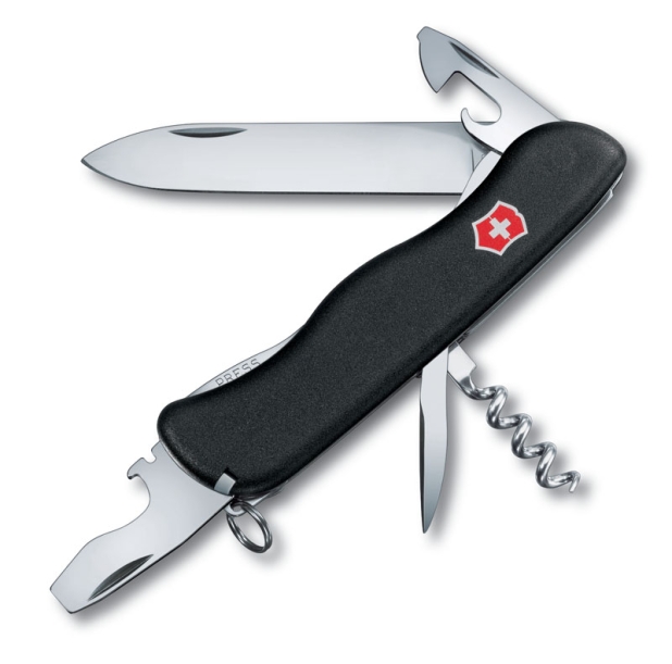 Нож перочинный VICTORINOX Picknicker, 111 мм, 11 функций, с фиксатором лезвия, чёрный (Изображение 1)