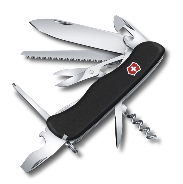 Нож перочинный VICTORINOX Outrider, 111 мм, 14 функций, с фиксатором лезвия, чёрный (Изображение 1)