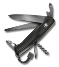 Нож перочинный VICTORINOX RangerGrip 55 Onyx Black, 130 мм, 12 функций, с фиксатором лезвия, чёрный