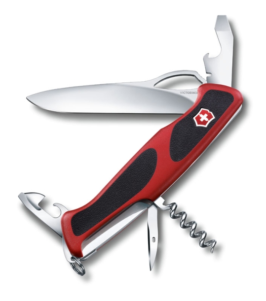 Нож перочинный VICTORINOX RangerGrip 61, 130 мм, 11 функций, с фиксатором лезвия, красный с чёрным (Изображение 1)