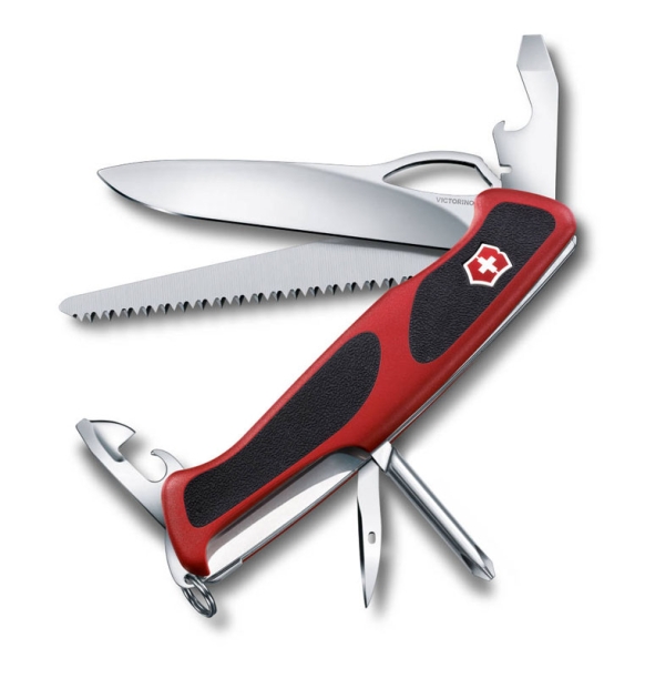 Нож перочинный VICTORINOX RangerGrip 78, 130 мм, 12 функций, с фиксатором лезвия, красный с чёрным (Изображение 1)