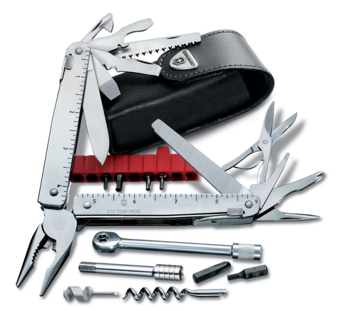 Мультитул VICTORINOX SwissTool X Plus Ratchet, 115 мм, 40 функций, в кожаным чехле (Изображение 1)