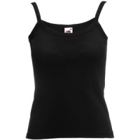 Майка "Lady-fit Strap T", черный_M, 100% х/б, 220 г/м2