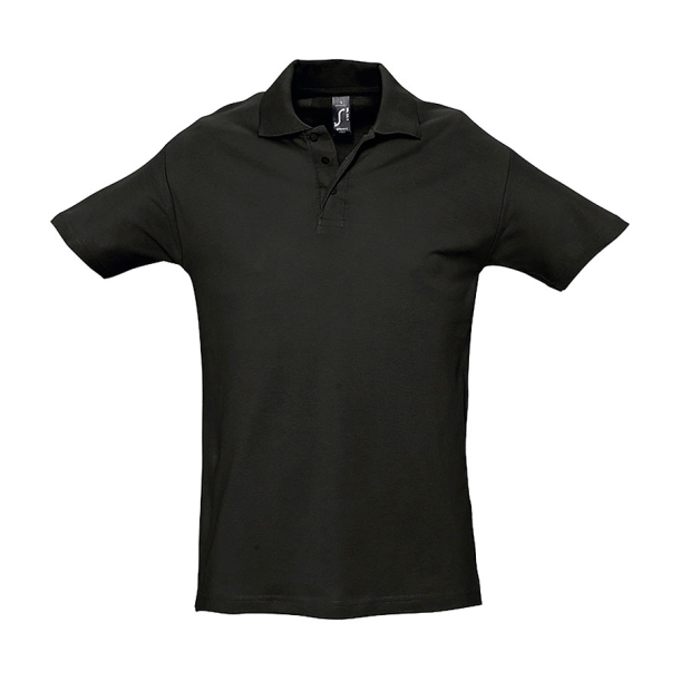 Поло "Spring", черный_M, 100% х/б, 210г/м2 (Изображение 1)
