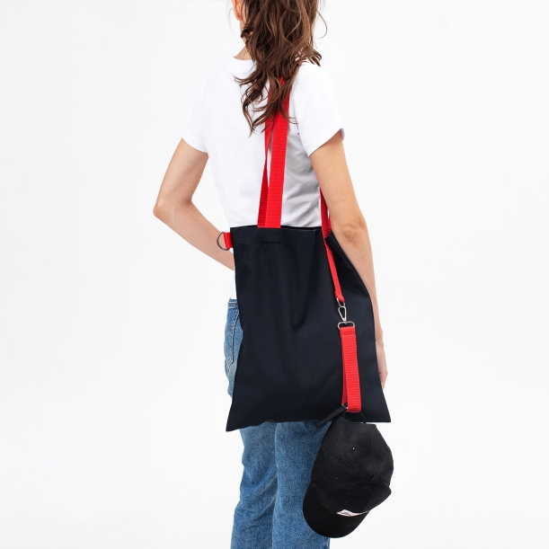 Шоппер Superbag black (чёрный с красным) (Изображение 5)