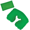 Подушка надувная дорожная в футляре; зеленый; 43,5х27,5 см; твил; шелкография (Изображение 1)