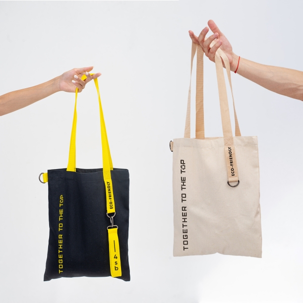 Шоппер Superbag black (чёрный с жёлтым) (Изображение 5)
