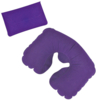 Подушка надувная дорожная в футляре; фиолетовый; 43,5х27,5 см; твил; шелкография (Изображение 1)