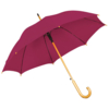 Зонт-трость с деревянной ручкой, полуавтомат; бордовый; D=103 см, L=90см; 100% полиэстер; шелкографи (Изображение 1)
