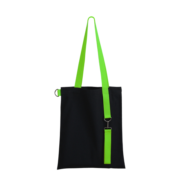 Шоппер Superbag black (чёрный с салатовым) (Изображение 3)