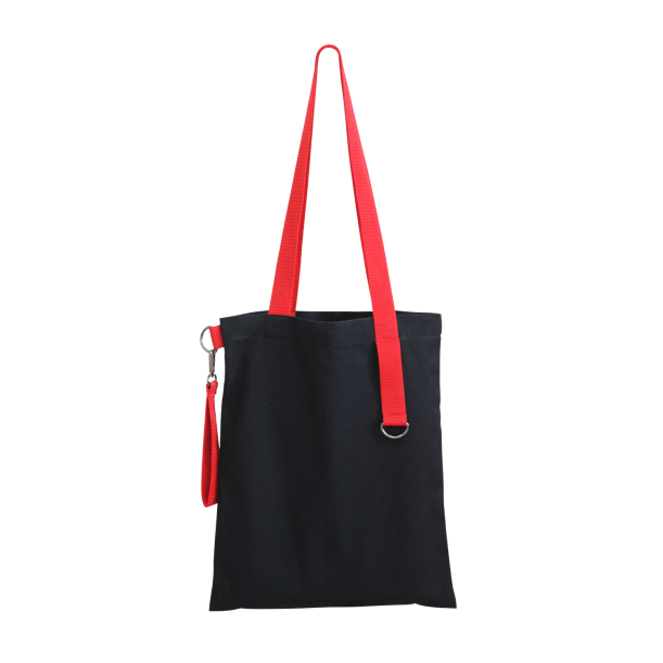 Шоппер Superbag black с ремувкой 4sb (чёрный с красным) (Изображение 2)