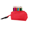 Набор цветных карандашей (8шт) с точилкой MIGAL в чехле, красный, 4,5х10х4 см, дерево, полиэстер (Изображение 1)