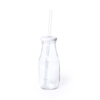 Бутылка ABALON с трубочкой, 320 мл, стекло, прозрачный, белый (Изображение 1)