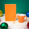 Подарочный набор HAPPINESS: блокнот, ручка, кружка, оранжевый (Изображение 1)
