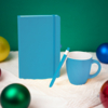 Подарочный набор HAPPINESS: блокнот, ручка, кружка, голубой (Изображение 1)