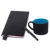 Подарочный набор DAILY COLOR: кружка, бизнес-блокнот, ручка с флешкой 4 ГБ, черный/голубой (Изображение 1)