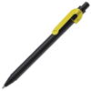 SNAKE, ручка шариковая, желтый, черный корпус, металл (Изображение 1)