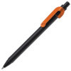 SNAKE, ручка шариковая, оранжевый, черный корпус, металл (Изображение 1)