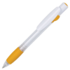 ALLEGRA SWING, ручка шариковая, желтый/белый, прозрачный корпус, белый барабанчик, пластик (Изображение 1)