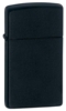 Зажигалка ZIPPO Slim® с покрытием Black Matte, латунь/сталь, чёрная, матовая, 29x10x60 мм (Изображение 1)