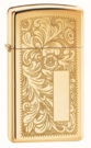 Зажигалка ZIPPO Slim® Venetian® с покрытием High Polish Brass, латунь/сталь, 29x10x60 мм