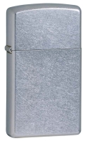 Зажигалка ZIPPO Slim® с покрытием Street Chrome™, латунь/сталь, серебристая, матовая, 29x10x60 мм