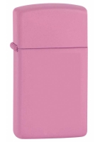 Зажигалка ZIPPO Slim® с покрытием Pink Matte, латунь/сталь, розовая, матовая, 29x10x60 мм