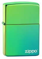 Зажигалка ZIPPO Classic с покрытием High Polish Teal, латунь/сталь, зелёная, глянцевая, 38x13x57 мм