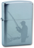Зажигалка ZIPPO Fisherman, с покрытием Brushed Chrome, латунь/сталь, серебристая, 38x13x57 мм (Изображение 1)
