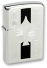 Зажигалка ZIPPO Ace с покрытием High Polish Chrome, латунь/сталь, серебристая, 38x13x57 мм