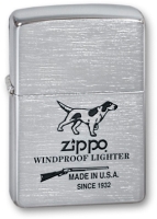 Зажигалка ZIPPO Hunting Tools, с покрытием Brushed Chrome, латунь/сталь, серебристая, 38x13x57 мм