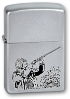 Зажигалка ZIPPO Hunter с покрытием Satin Chrome™, латунь/сталь, серебристая, матовая, 38x13x57 мм