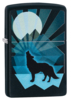 Зажигалка ZIPPO Wolf and Moon с покрытием Black Matte, латунь/сталь, чёрная, матовая, 38x13x57 мм (Изображение 1)