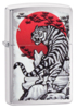 Зажигалка ZIPPO Asian Tiger с покрытием Brushed Chrome, латунь/сталь, серебристая, 38x13x57 мм (Изображение 1)