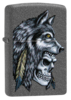 Зажигалка ZIPPO Wolf Skull с покрытием Iron Stone™, латунь/сталь, серая, матовая, 38x13x57 мм (Изображение 1)