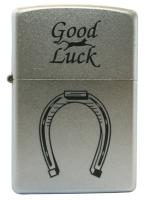 Зажигалка ZIPPO Horse Shoe, с покрытием Satin Chrome™, латунь/сталь, серебристая, 38x13x57 мм