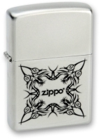 Зажигалка ZIPPO Tattoo Design, с покрытием Satin Chrome™, латунь/сталь, серебристая, 38x13x57 мм