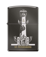 Зажигалка ZIPPO Ростральная колонна, с покрытием Black Ice®, латунь/сталь, чёрная, 38x13x57 мм