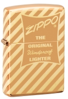 Зажигалка ZIPPO Vintage Box Top с покрытием High Polish Brass, латунь/сталь, золотистая, 38x13x57 мм