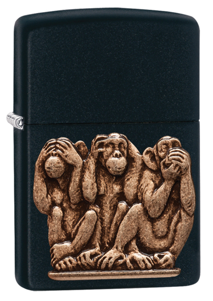 Зажигалка ZIPPO Classic с покрытием Black Matte, латунь/сталь, чёрная, матовая, 38x13x57 мм (Изображение 1)