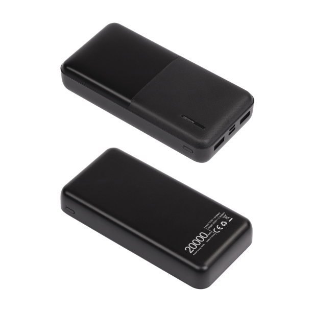 Зарядное устройство "Blackstone" 20000 mAh с кабелем 3 в 1 (черный) (Изображение 3)