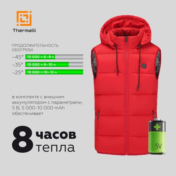 Куртка с подогревом Thermalli Meribell черная, размер M (Изображение 11)