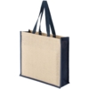 Холщовая сумка для покупок Bagari с синей отделкой (Изображение 3)
